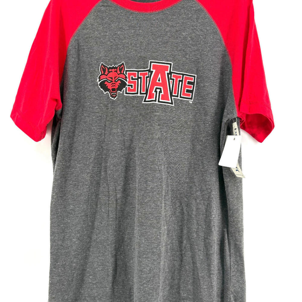 NWT Boxercraft T-Shirt Arkansas State Univ Light Short Sleeves Red/Gray Medium